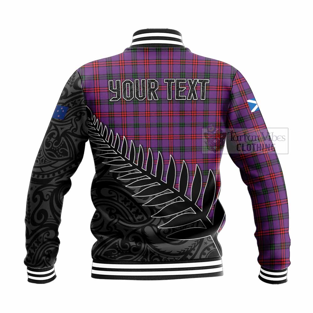 Tartan Vibes Clothing Montgomery Crest Tartan Baseball Jacket with New Zealand Silver Fern Half Style