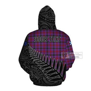 Montgomery Crest Tartan Cotton Hoodie with New Zealand Silver Fern Half Style