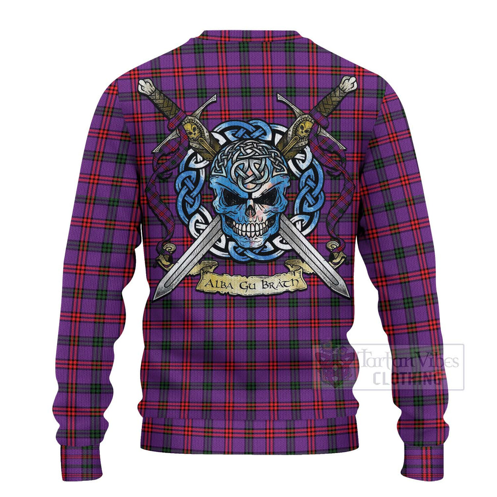 Montgomery Tartan Ugly Sweater with Family Crest Celtic Skull Style - Tartan Vibes Clothing