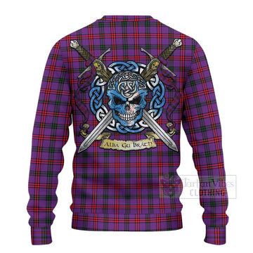 Montgomery Tartan Ugly Sweater with Family Crest Celtic Skull Style