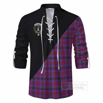 Montgomery Tartan Ghillie Kilt Shirt with Family Crest and Military Logo Style