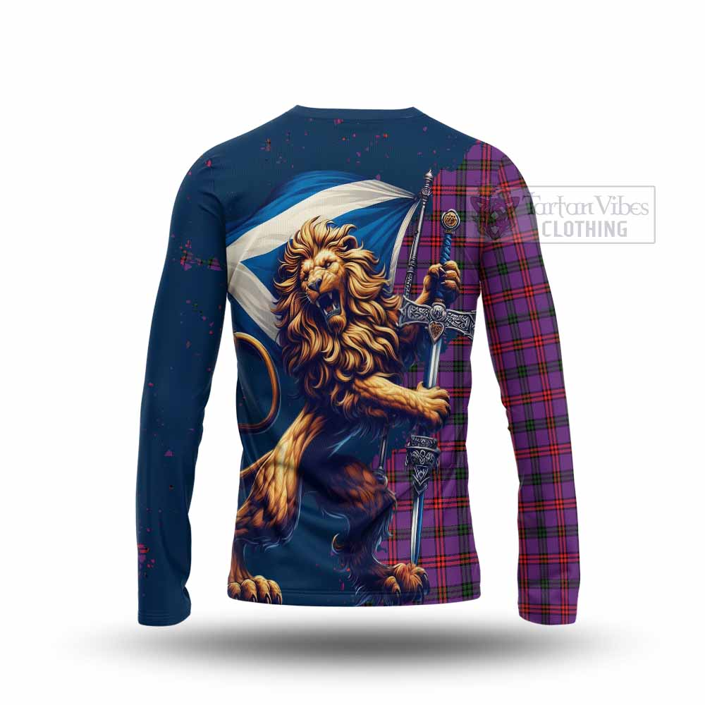 Tartan Vibes Clothing Montgomery Tartan Family Crest Long Sleeve T-Shirt with Scottish Majestic Lion