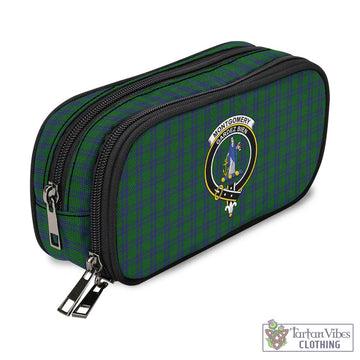 Montgomery Tartan Pen and Pencil Case with Family Crest