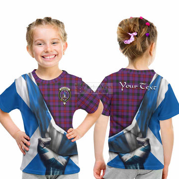 Montgomery Tartan Kid T-Shirt with Family Crest Scotland Patriotic Style