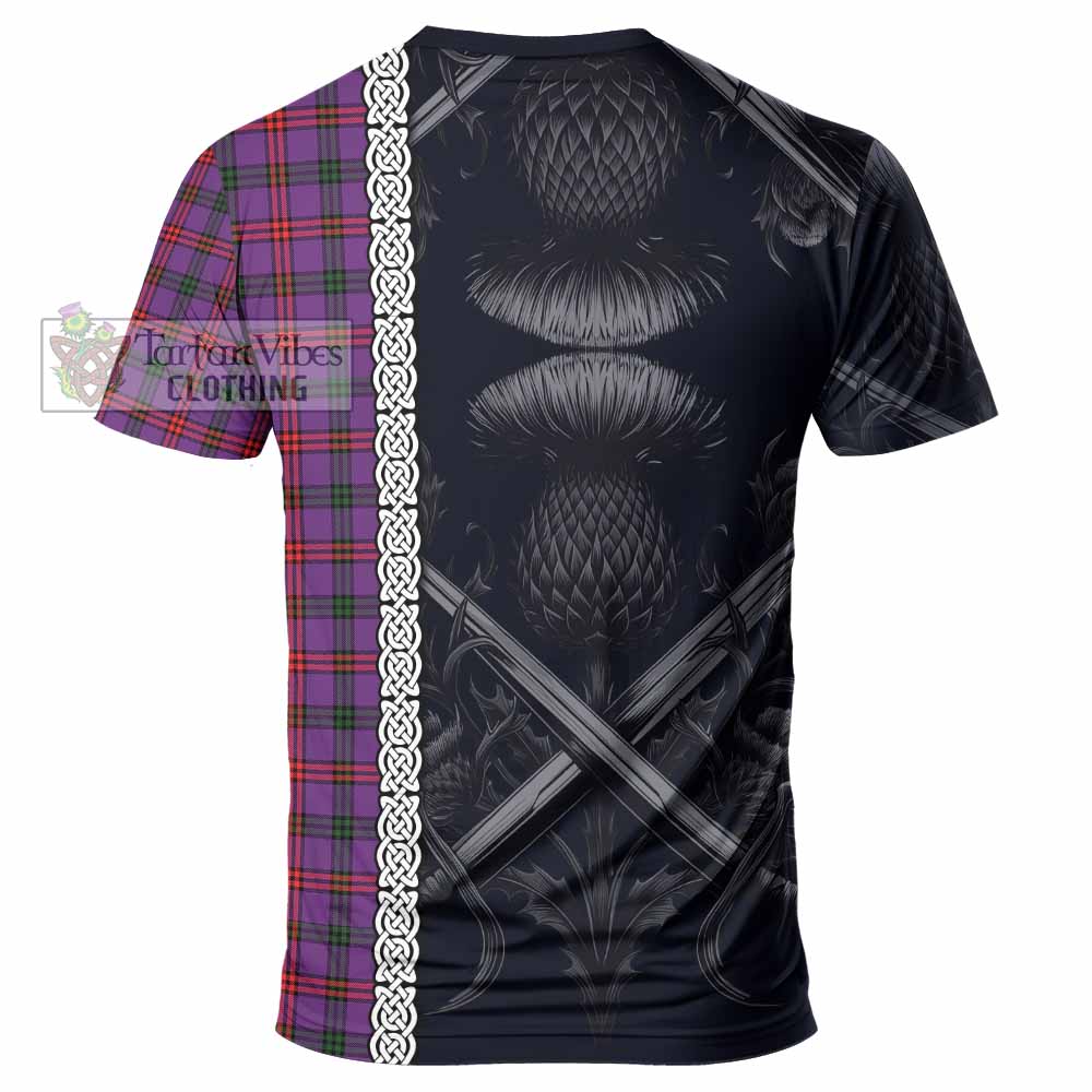 Tartan Vibes Clothing Montgomery Tartan T-Shirt with Family Crest Cross Sword Thistle Celtic Vibes