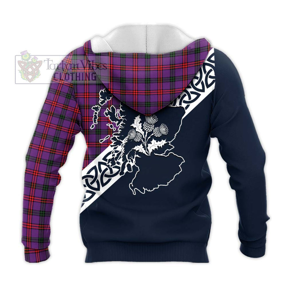 Tartan Vibes Clothing Montgomery Tartan Knitted Hoodie Featuring Thistle and Scotland Map