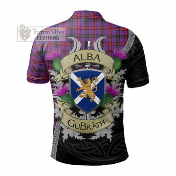 Montgomery Tartan Family Crest Polo Shirt Lion Rampant Royal Thistle Shield Celtic Inspired