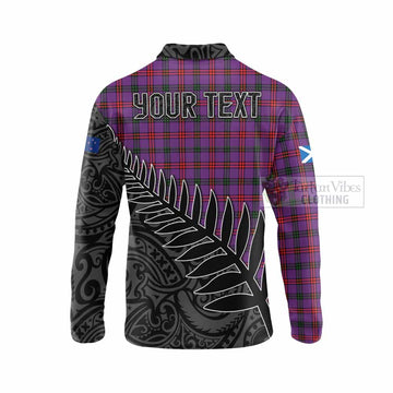 Montgomery Crest Tartan Long Sleeve Polo Shirt with New Zealand Silver Fern Half Style