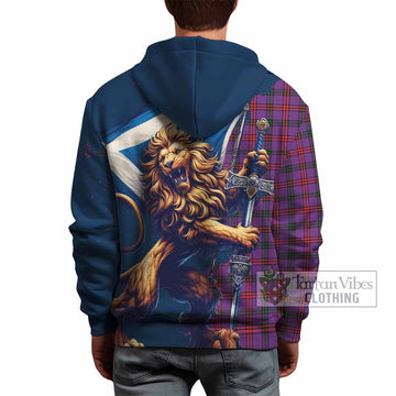 Montgomery Tartan Family Crest Hoodie with Scottish Majestic Lion