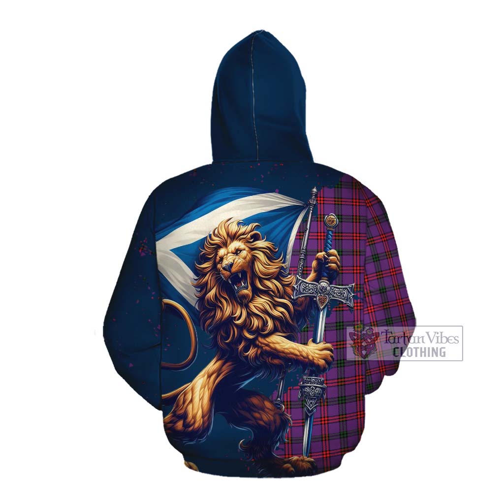 Tartan Vibes Clothing Montgomery Tartan Family Crest Cotton Hoodie with Scottish Majestic Lion