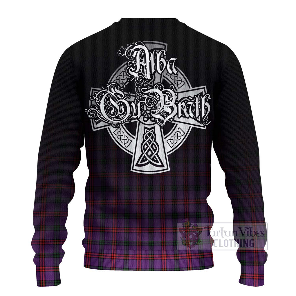 Tartan Vibes Clothing Montgomery Tartan Knitted Sweater Featuring Alba Gu Brath Family Crest Celtic Inspired