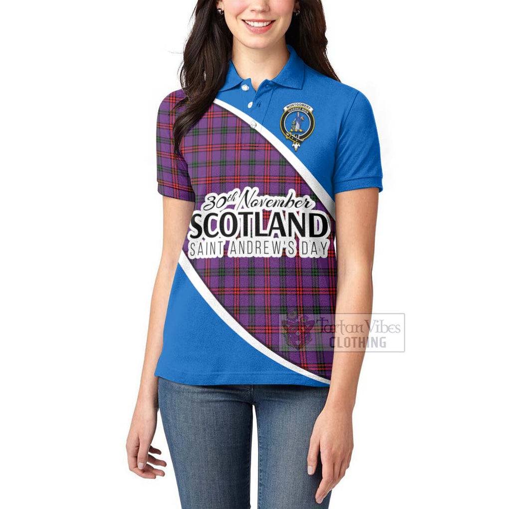 Tartan Vibes Clothing Montgomery Family Crest Tartan Women's Polo Shirt Celebrate Saint Andrew's Day in Style