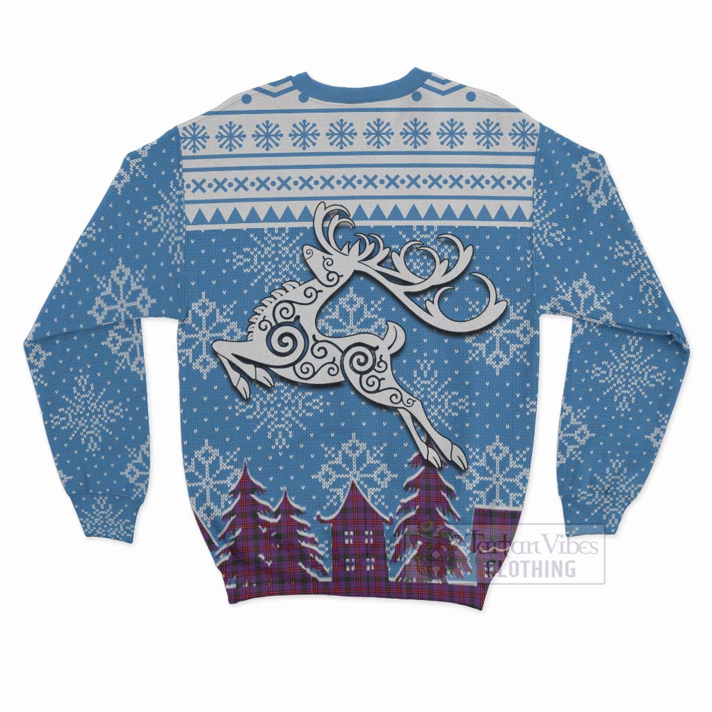 Tartan Vibes Clothing Montgomery Clan Christmas Sweatshirt Celtic Reindeer Style