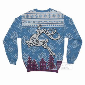 Montgomery Clan Christmas Sweatshirt Celtic Reindeer Style