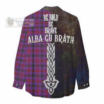 Montgomery Tartan Family Crest Women's Casual Shirt Alba Gu Brath Be Brave Lion Ancient Style