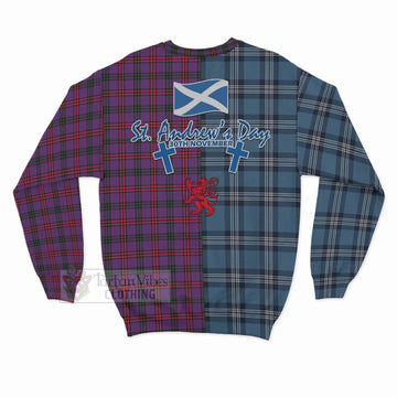 Montgomery Tartan Sweatshirt Happy St. Andrew's Day Half Tartan Style