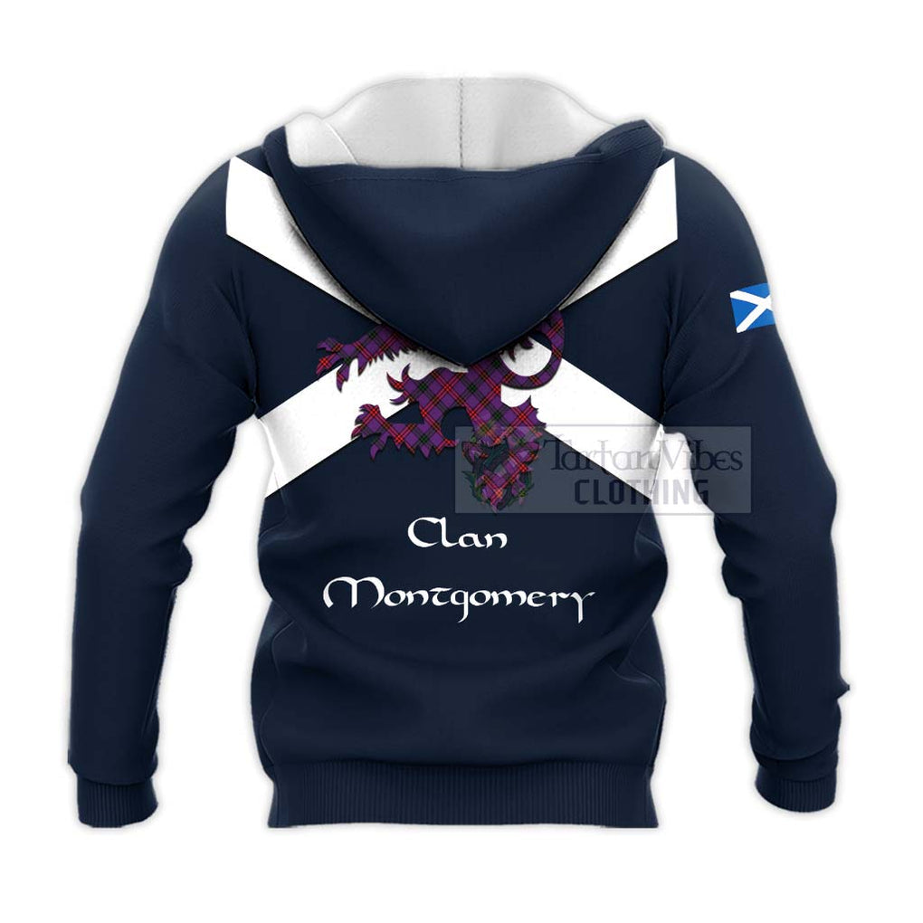 Tartan Vibes Clothing Montgomery Tartan Lion Rampant Knitted Hoodie – Proudly Display Your Heritage with Alba Gu Brath and Clan Name