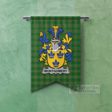 Montgomery Irish Clan Tartan Gonfalon, Tartan Banner with Coat of Arms Fishtail - Tartan Vibes Clothing