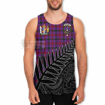 Montgomery Crest Tartan Men's Tank Top with New Zealand Silver Fern Half Style