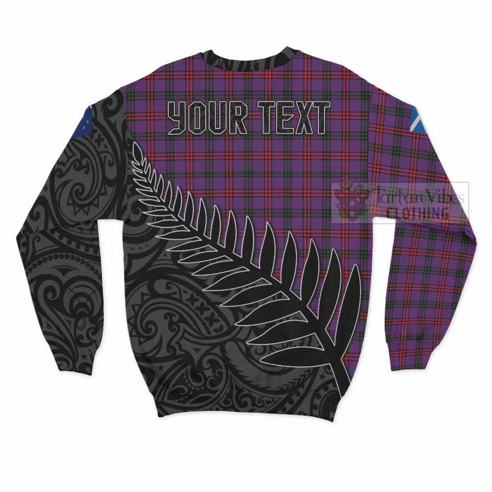 Tartan Vibes Clothing Montgomery Crest Tartan Sweatshirt with New Zealand Silver Fern Half Style