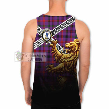 Montgomery Crest Tartan Men's Tank Top with Golden Lion Emblem Celtic Style - Tartan Vibes Clothing