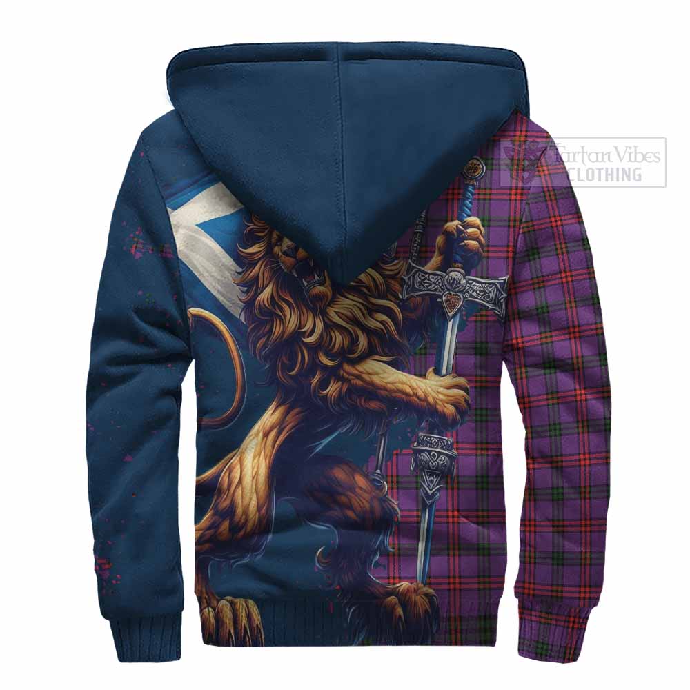 Tartan Vibes Clothing Montgomery Tartan Family Crest Sherpa Hoodie with Scottish Majestic Lion