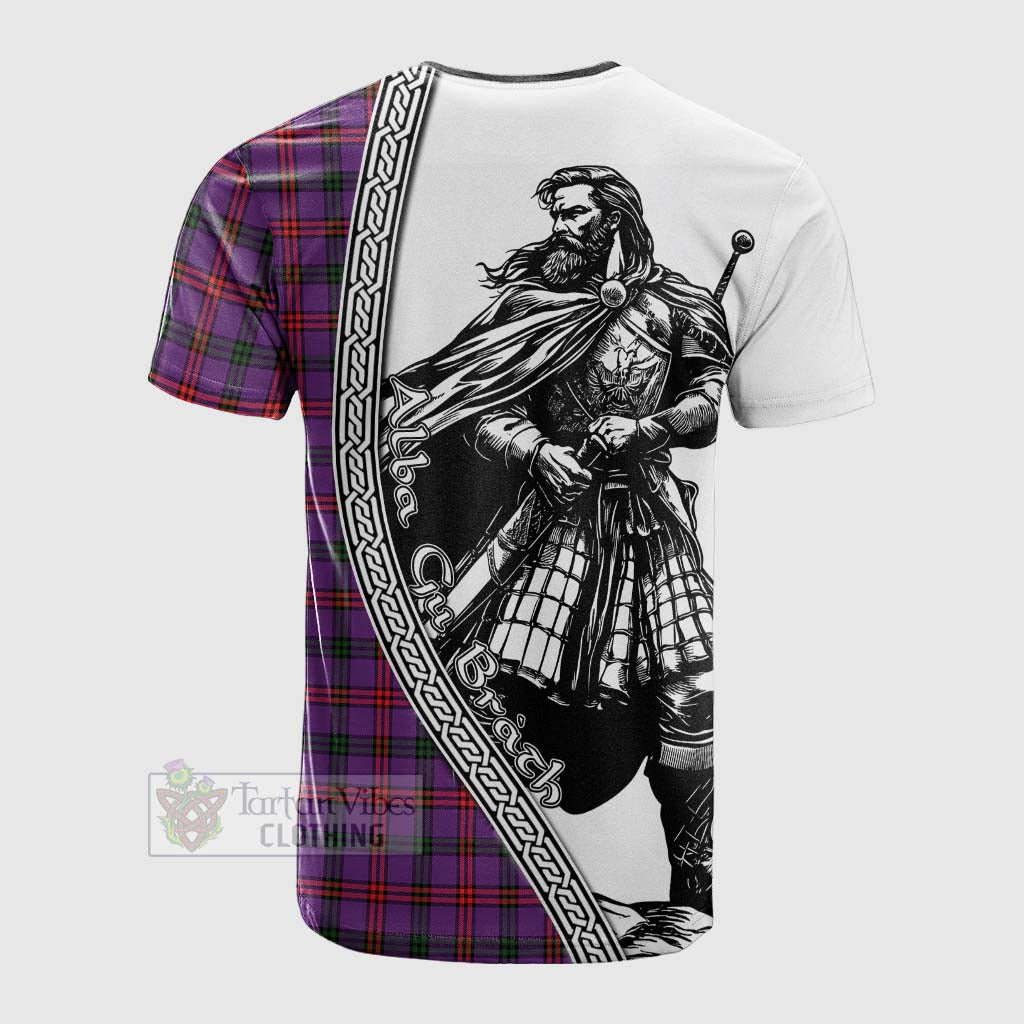 Tartan Vibes Clothing Montgomery Tartan Clan Crest Cotton T-shirt with Highlander Warrior Celtic Style