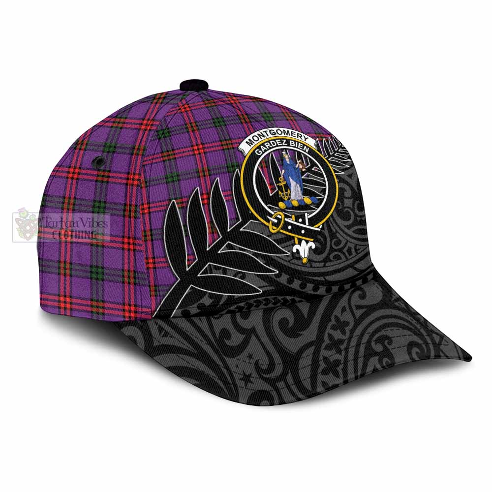 Tartan Vibes Clothing Montgomery Tartan Classic Cap with New Zealand Silver Fern Half Style