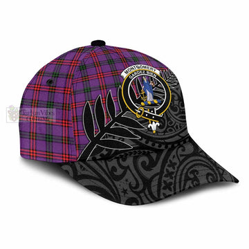 Montgomery Crest Tartan Classic Cap with New Zealand Silver Fern Half Style