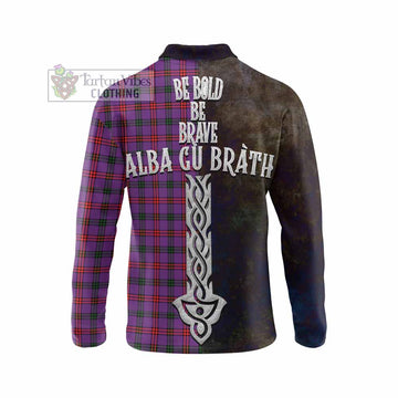 Montgomery Tartan Family Crest Long Sleeve Polo Shirt Alba Gu Brath Be Brave Lion Ancient Style - Tartan Vibes Clothing