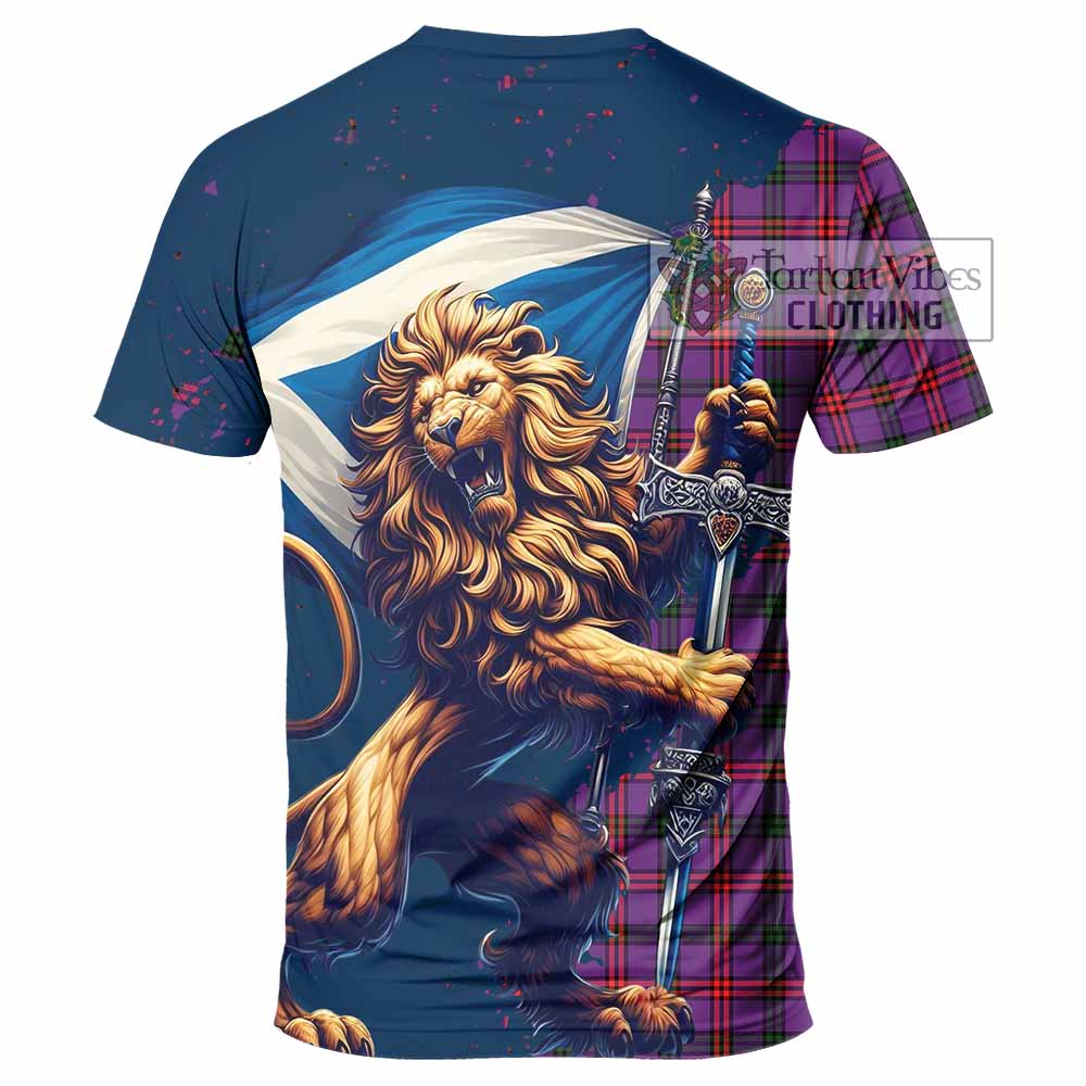 Tartan Vibes Clothing Montgomery Tartan Family Crest T-Shirt with Scottish Majestic Lion