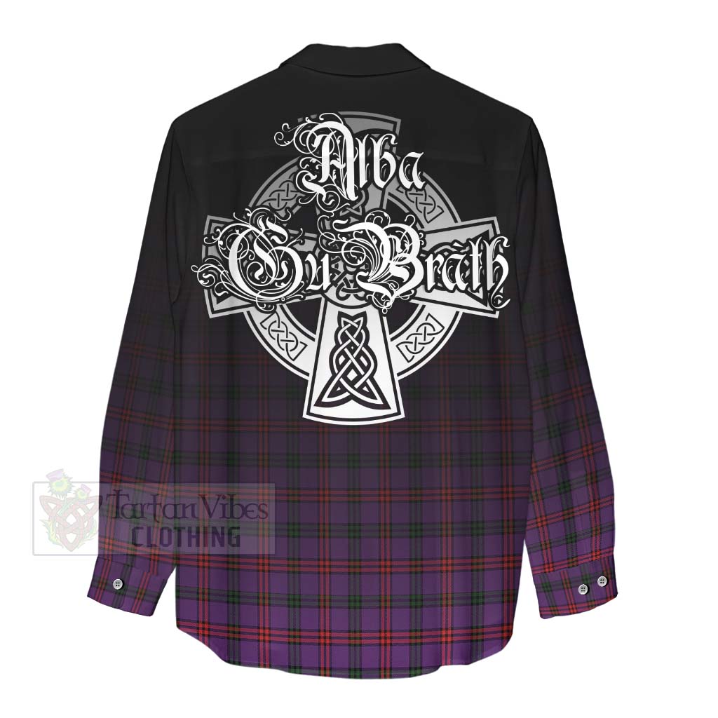 Tartan Vibes Clothing Montgomery Tartan Women's Casual Shirt Featuring Alba Gu Brath Family Crest Celtic Inspired