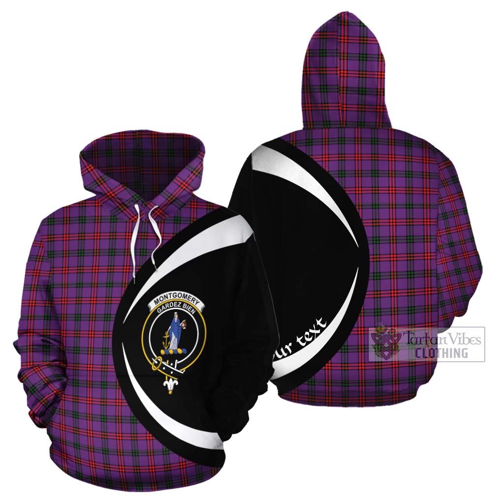 Tartan Vibes Clothing Montgomery Tartan Cotton Hoodie with Family Crest Circle Style