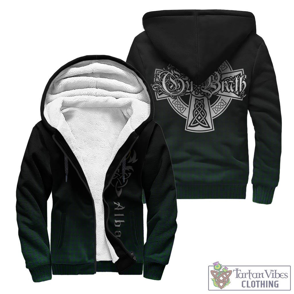 Tartan Vibes Clothing Montgomery Tartan Sherpa Hoodie Featuring Alba Gu Brath Family Crest Celtic Inspired