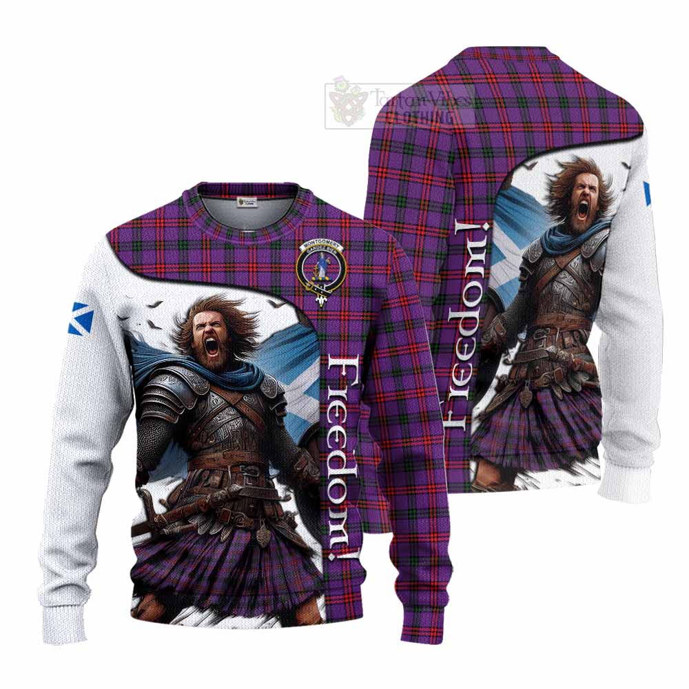 Tartan Vibes Clothing Montgomery Crest Tartan Knitted Sweater Inspired by the Freedom of Scottish Warrior