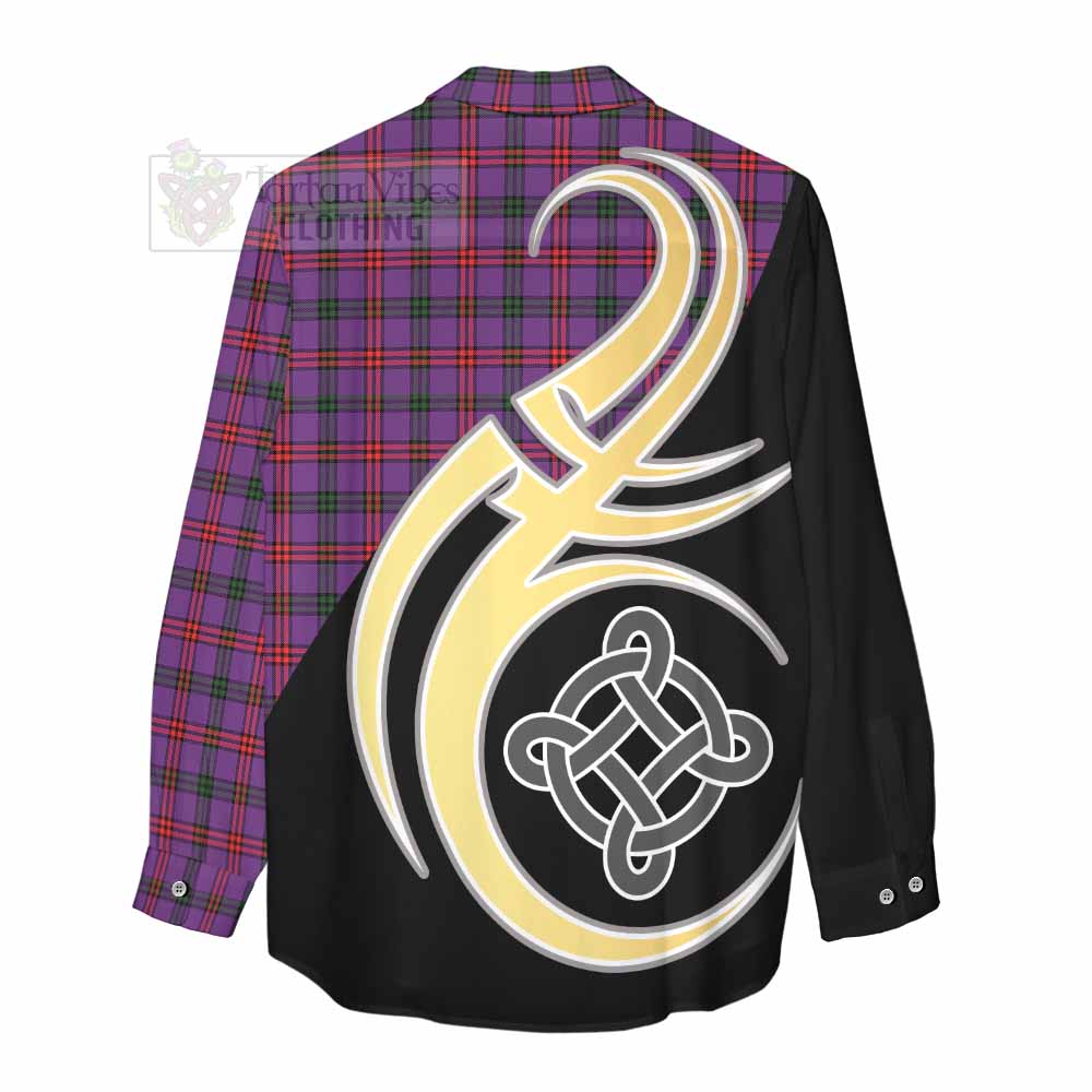 Tartan Vibes Clothing Montgomery Tartan Women's Casual Shirt with Family Crest and Celtic Symbol Style