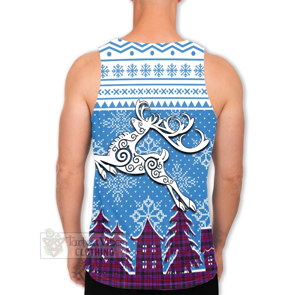 Tartan Vibes Clothing Montgomery Clan Christmas Men's Tank Top Celtic Reindeer Style