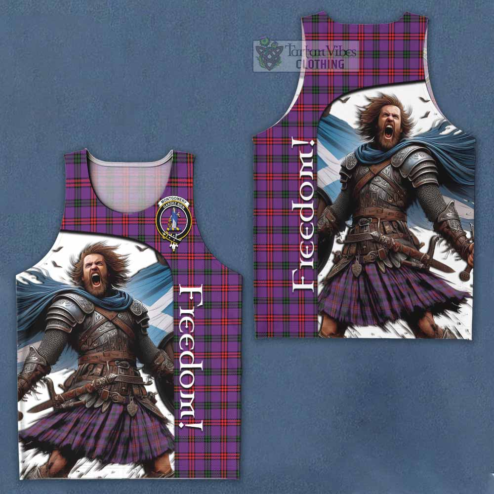 Tartan Vibes Clothing Montgomery Crest Tartan Men's Tank Top Inspired by the Freedom of Scottish Warrior