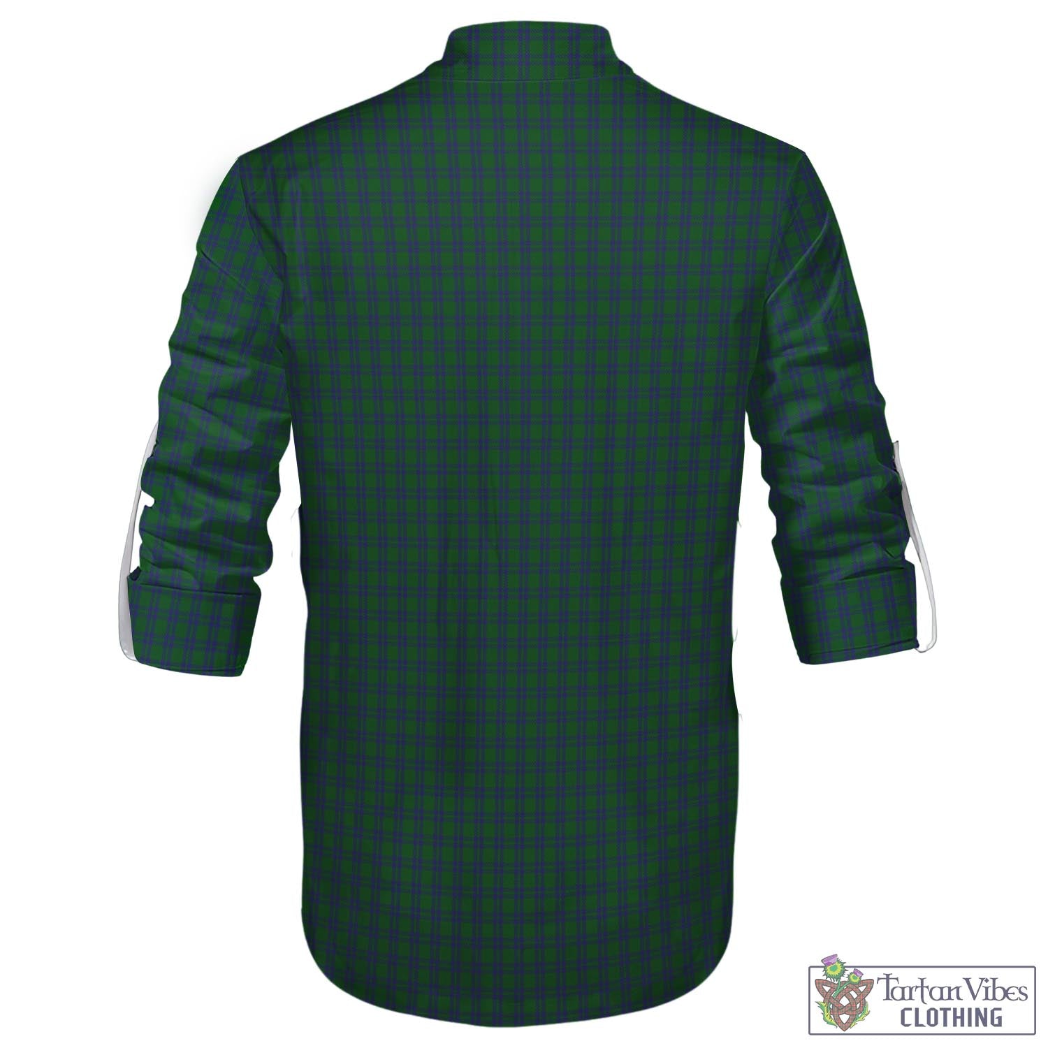 Tartan Vibes Clothing Montgomery Tartan Men's Scottish Traditional Jacobite Ghillie Kilt Shirt with Family Crest