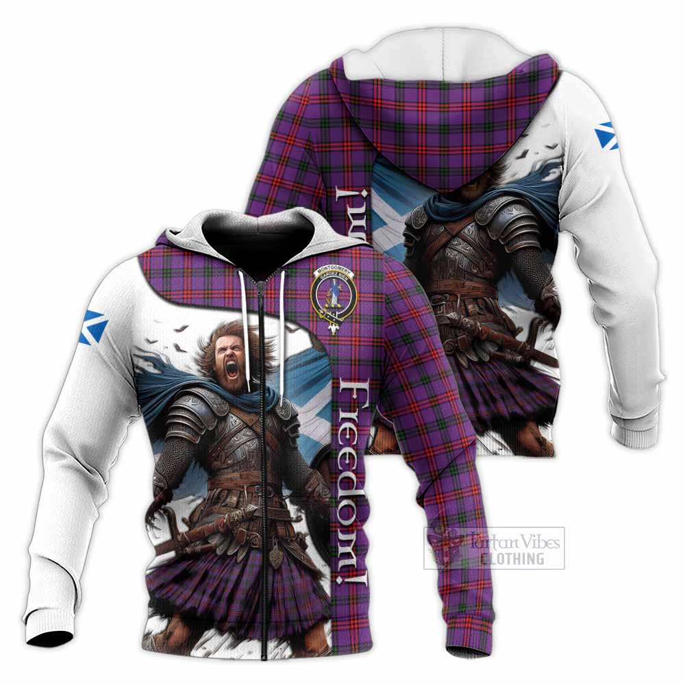 Tartan Vibes Clothing Montgomery Crest Tartan Knitted Hoodie Inspired by the Freedom of Scottish Warrior