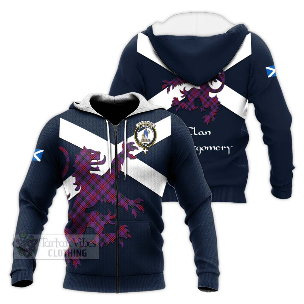 Tartan Vibes Clothing Montgomery Tartan Lion Rampant Knitted Hoodie – Proudly Display Your Heritage with Alba Gu Brath and Clan Name