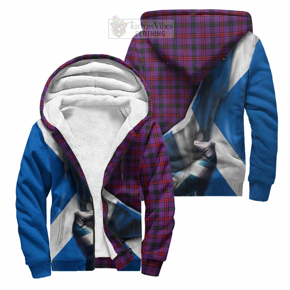 Tartan Vibes Clothing Montgomery Tartan Sherpa Hoodie with Family Crest Scotland Patriotic Style