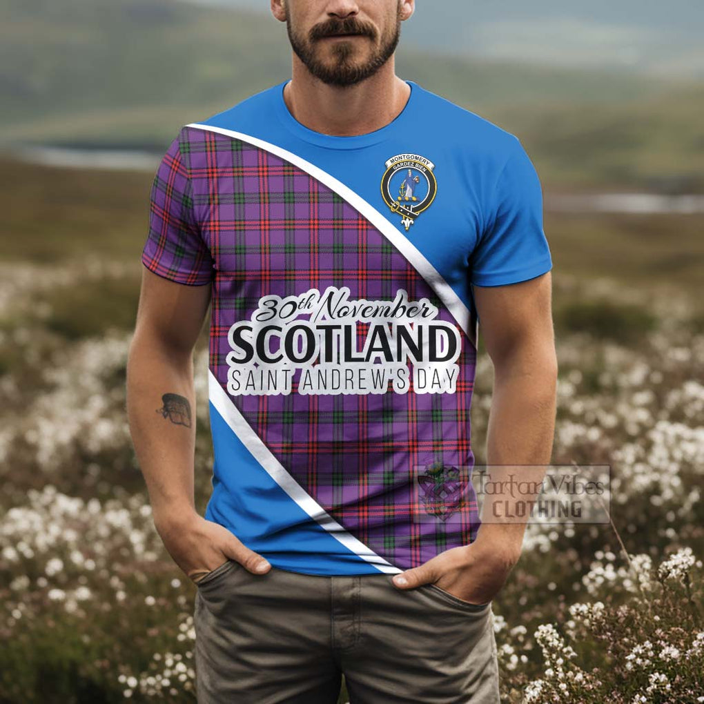 Tartan Vibes Clothing Montgomery Family Crest Tartan T-Shirt Celebrate Saint Andrew's Day in Style