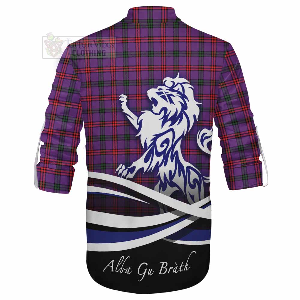 Tartan Vibes Clothing Montgomery Tartan Ghillie Kilt Shirt with Alba Gu Brath Regal Lion Emblem