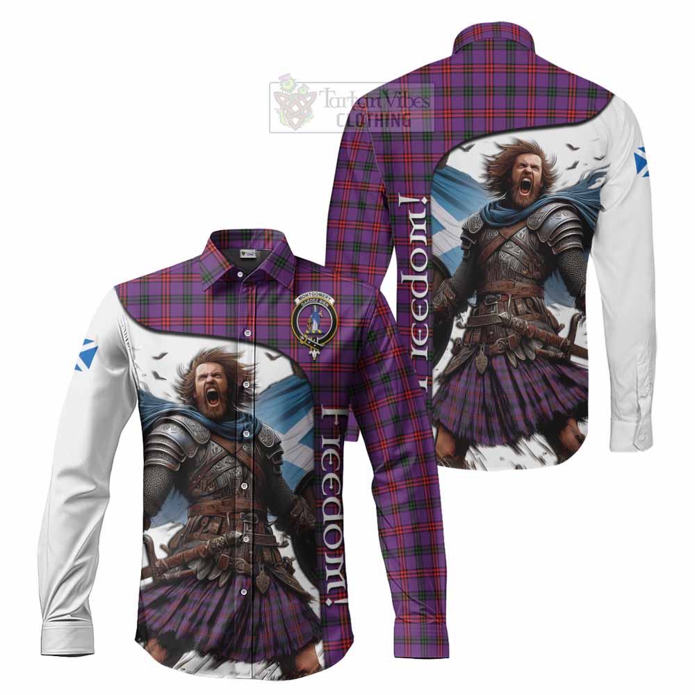 Tartan Vibes Clothing Montgomery Crest Tartan Long Sleeve Button Shirt Inspired by the Freedom of Scottish Warrior