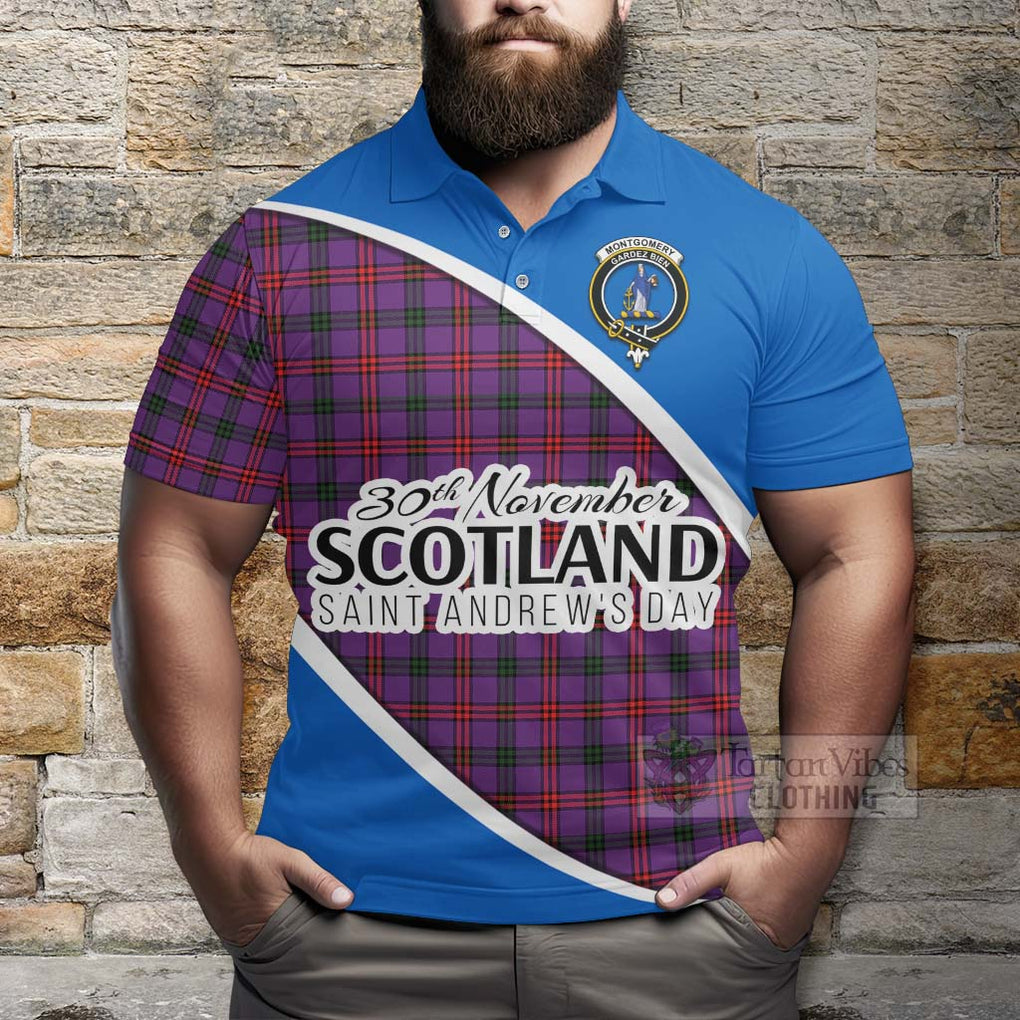 Tartan Vibes Clothing Montgomery Family Crest Tartan Polo Shirt Celebrate Saint Andrew's Day in Style