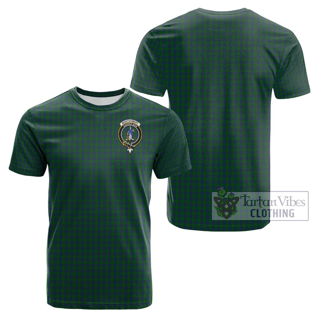 Tartan Vibes Clothing Montgomery Tartan Cotton T-Shirt with Family Crest