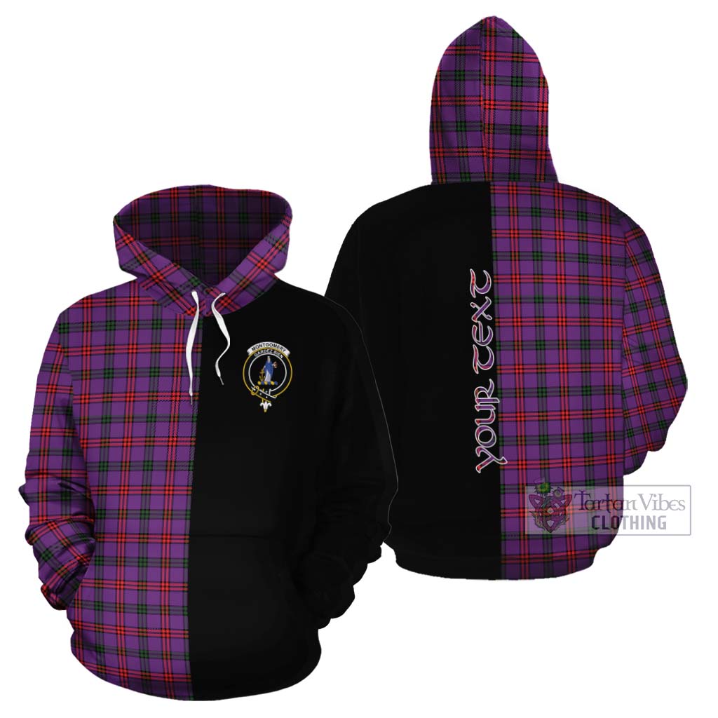 Tartan Vibes Clothing Montgomery Tartan Cotton Hoodie with Family Crest and Half Of Me Style