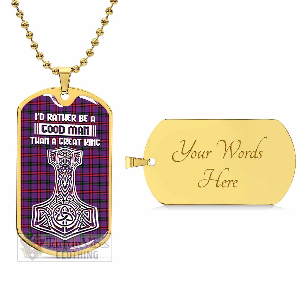 Tartan Vibes Clothing Montgomery Tartan Dog Tag Necklace Viking Mjolnir Style