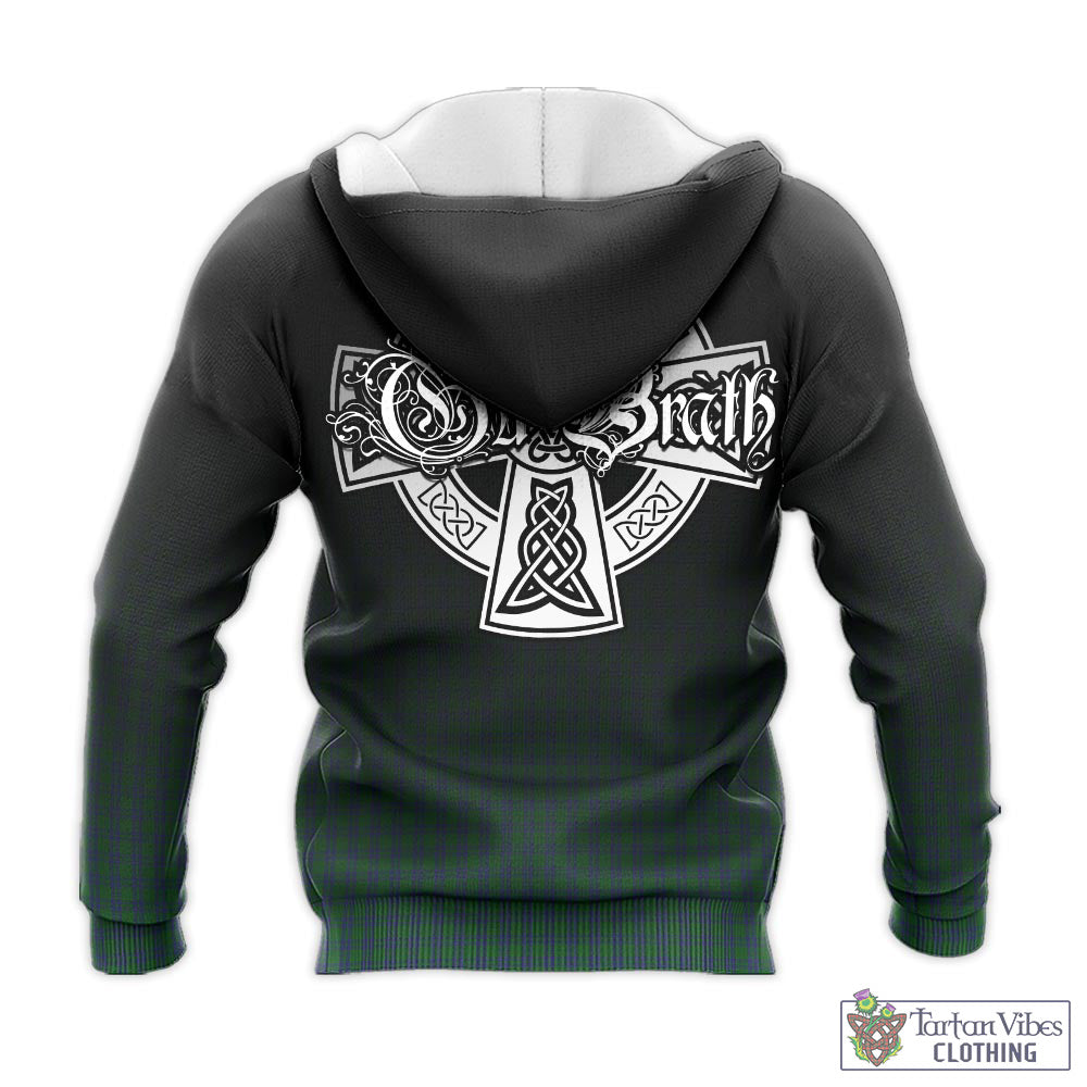 Tartan Vibes Clothing Montgomery Tartan Knitted Hoodie Featuring Alba Gu Brath Family Crest Celtic Inspired